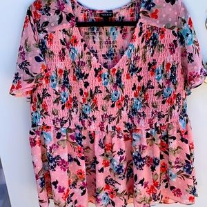 Torrid size 3 flower print blouse